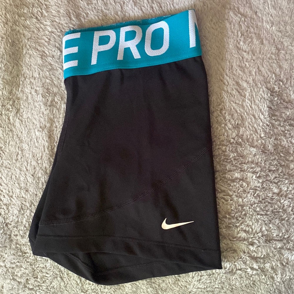 Nike Black and Blue Women's Bike Shorts